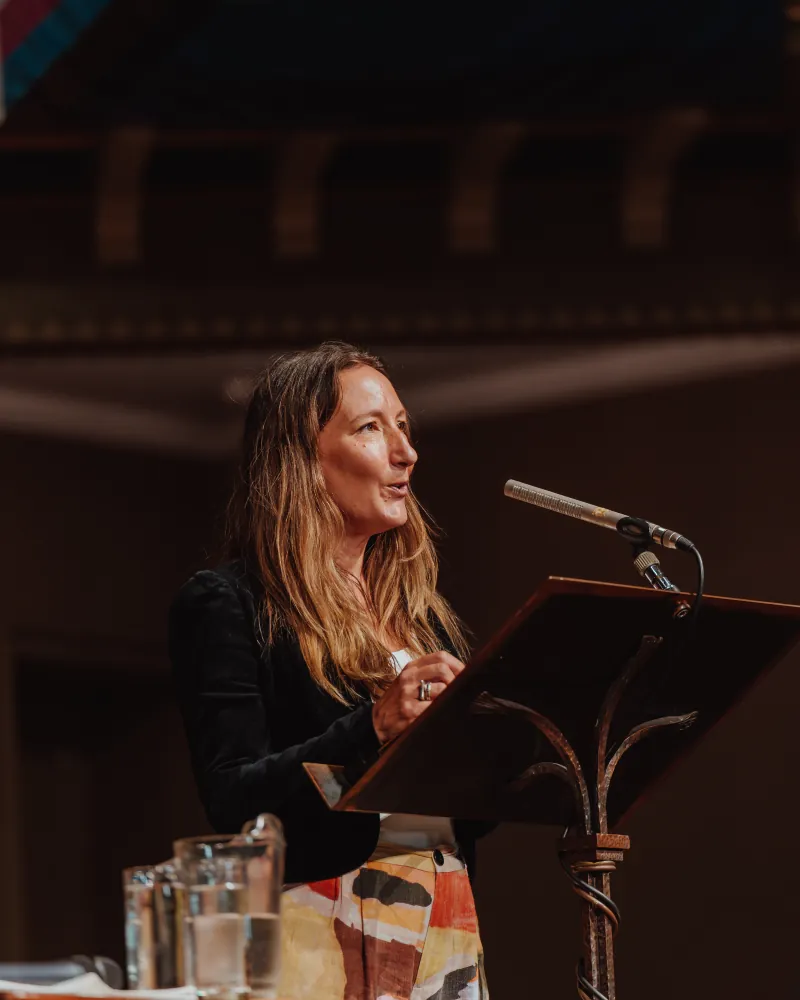 A speaker at the podium