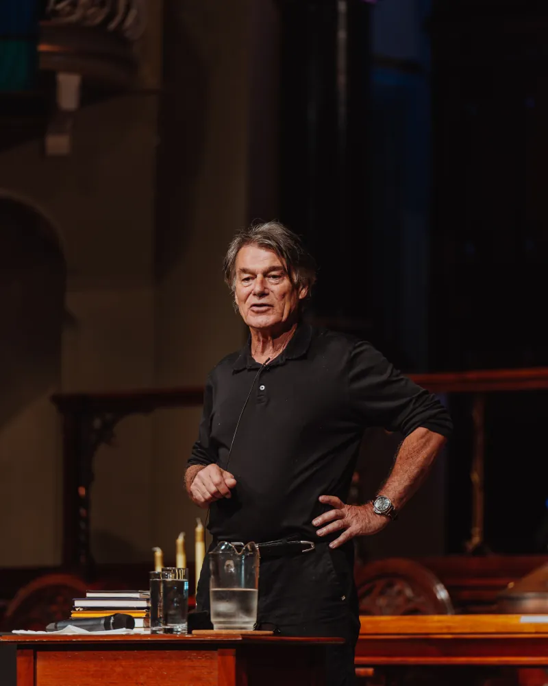 A speaker on stage